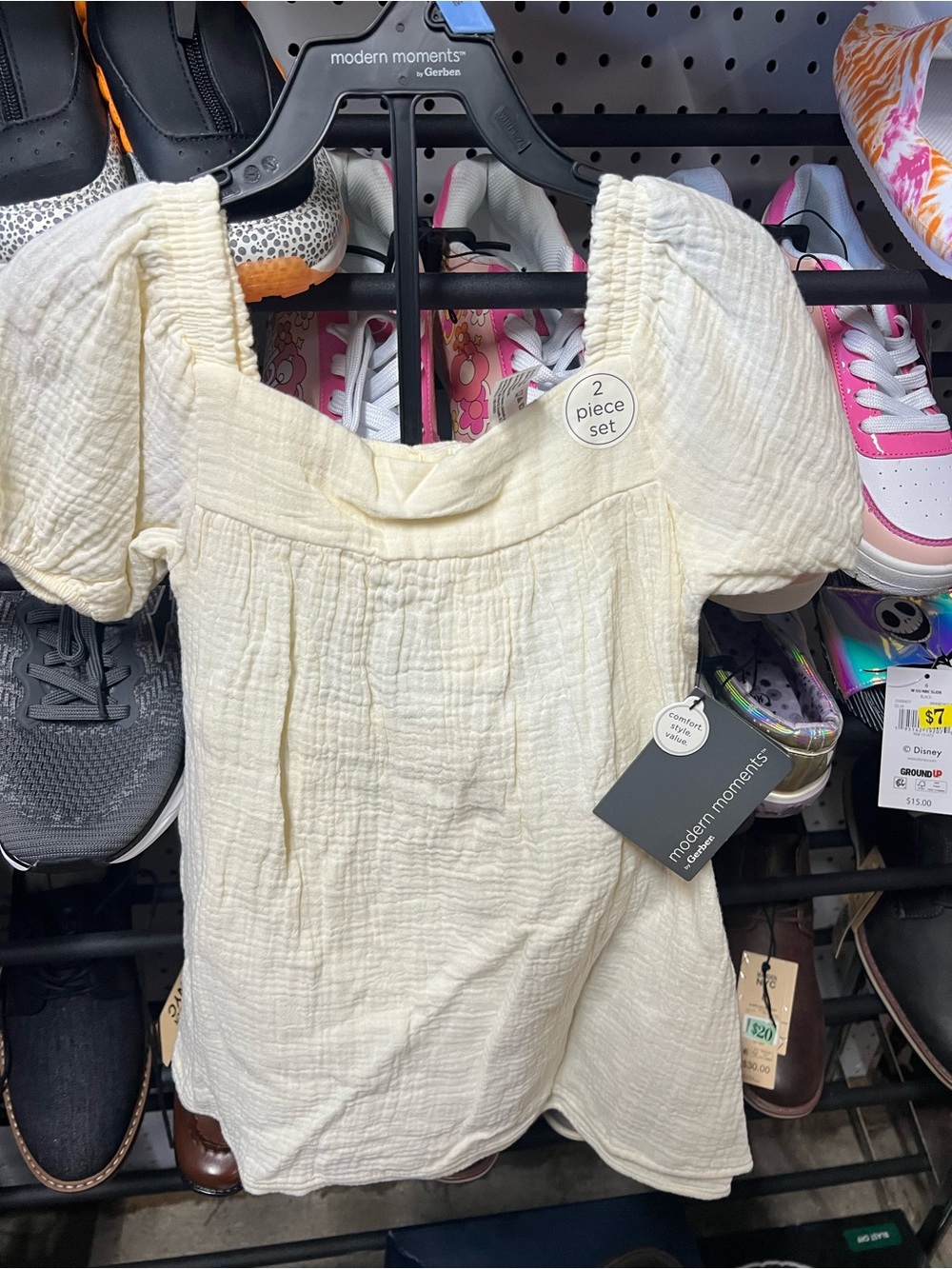 Gerber Cream Puff-Sleeve Kids Tunic Set - Cream
